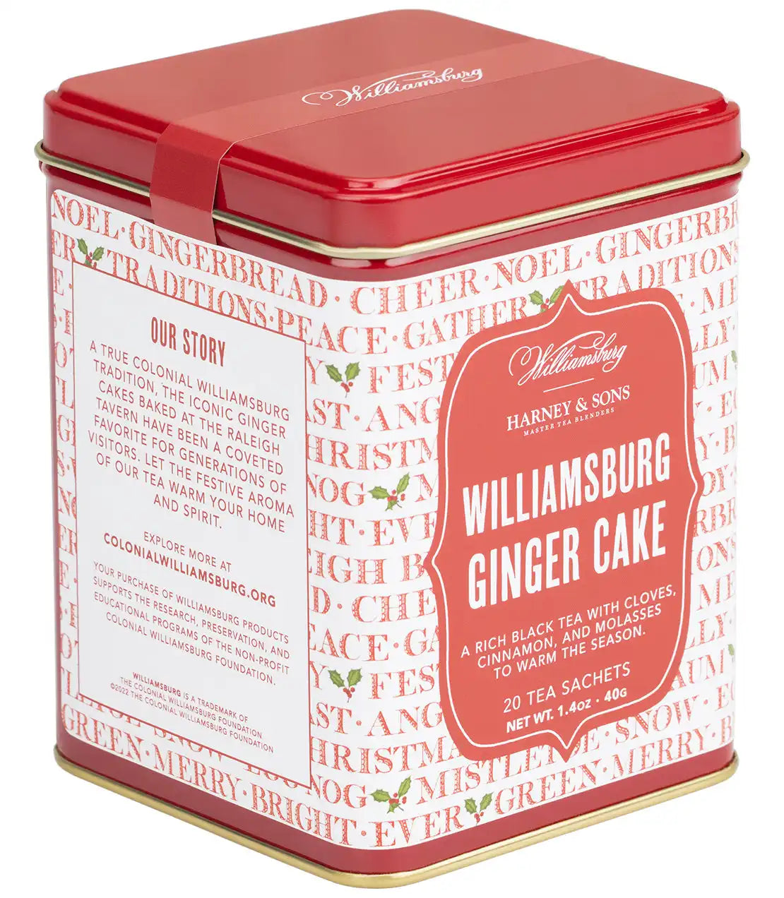 Williamsburg Ginger Cake, Tin of 20 Sachets